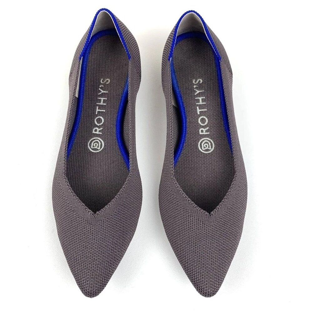 Rothy’s The Point Flat 7 Mink Gray Washable Worn 3x Casual Travel Retired Color